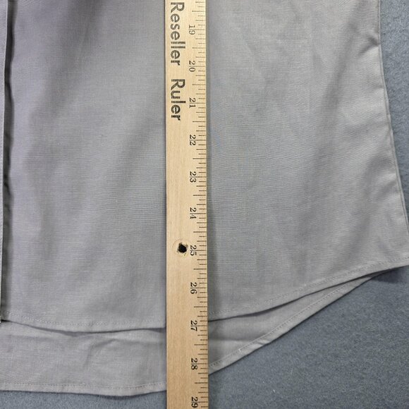 Tesla Shirt Womens L Gray Button Down 3/4 Sleeve Embroidered Logo Stretch Moto - Picture 10 of 13